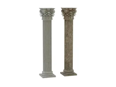 Set of 26 Columns Modular Doric Ionic and Corianthian 3D model
