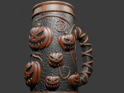 Halloween Can Holder Cup with Pumpkins 3D 3D print model
