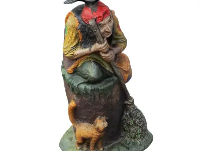 Sculpture fairy-tale character Baba Yaga 3D model