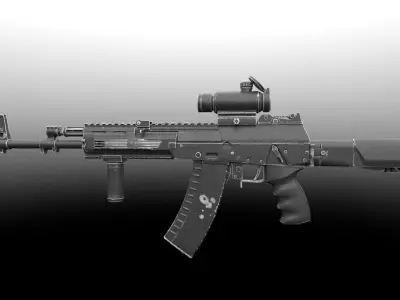 4K TEXTURES REALISTIC AK12 Low-poly 3D model