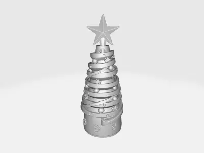 Modern Christmas Tree Decor Spiral Ribbon Design  3D print model
