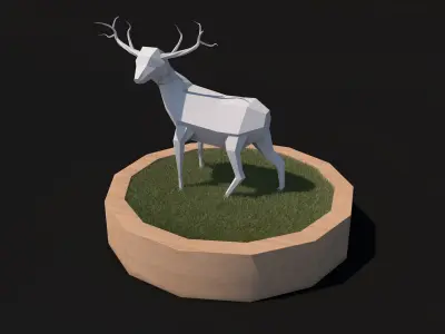 Low Poly Deer- Cinema 4D Low-poly 3D model