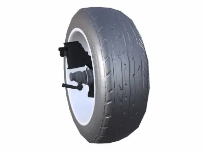 Tyre with Disk Break Low-poly 3D model