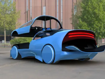 Futuristic Concept Car from 90s movie 3D model