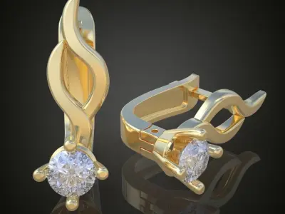 Earring 3D model 3D printable model 0149-13 3D print model