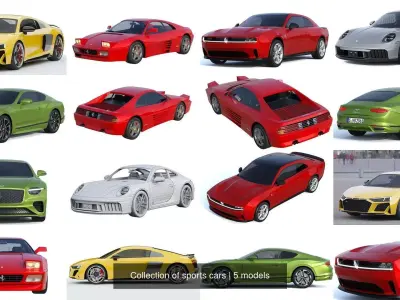Collection of sports cars 3D Model Pack