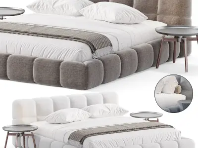 Modern Upholstered Bed Frame 3D model
