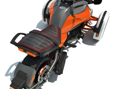 Orange Chopper Can-Am Spyder 3D model
