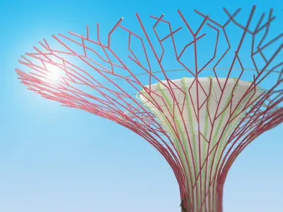 Singapore supertrees Gardens by the Bay  Low-poly 3D model