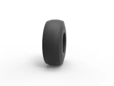 Dragster rear tire at speed Scale 1 to 25 3D print model