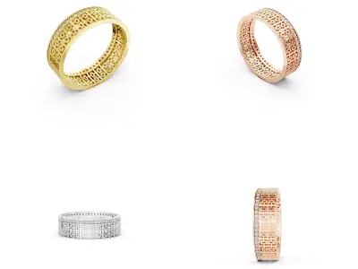 Luxury Pattern Band Ring CAD Design 3DM Files 3D print model