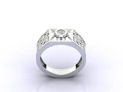 Print Ready STL 3DM  Gents Rings Diamond Men Ring  3D print model 204