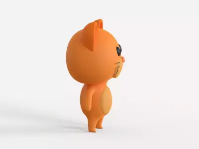 Little Funny Cat Animated  Low-poly 3D model