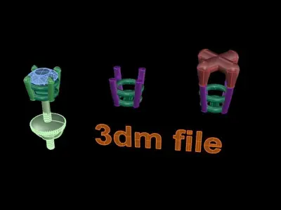 4-Prong Solitaire Earring 3MM50 3D print model