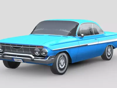 Chevrolet Impala Coupe 1961 Low-poly 3D model