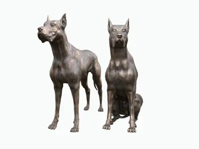 Dog Sculpture Low-poly 3D model