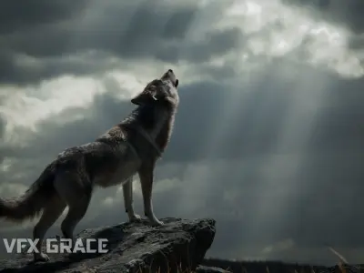 Wolf Animation VFX Grace 3D model