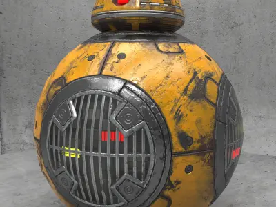 BB-9E Star Wars droid Free low-poly 3D model