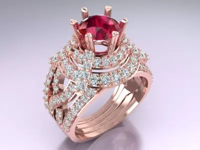 Diamond Ring - Womens Rings - N3334 3D print model