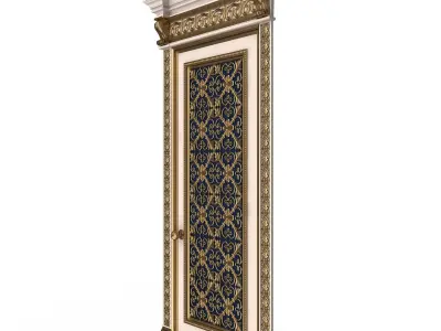 Carved Door Classic 01202 White Low-poly 3D model