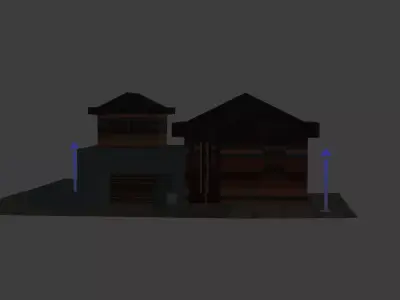 Wooden House Low-poly 3D model