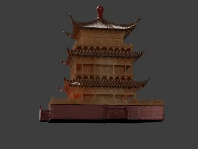Chinese ancient house  3D model 32
