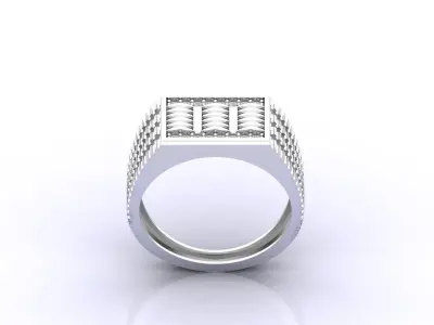 Print Ready STL 3DM  Gents Rings Diamond Men Ring  3D print model 85