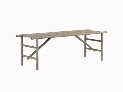 Bamboo Bench Set 3D model