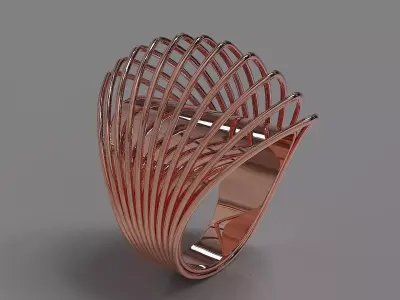 Gold ring inspired by the sydney opera house 3D print model