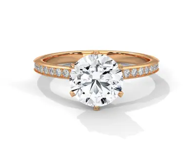 solitaire ring with detail images and 360 render videos 61 3D print model