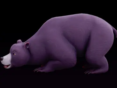 Polar bear and Grizzly bear 3d model rigged AR ready Low-poly 3D model