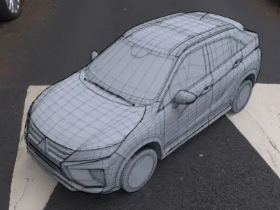 mitsubishi eclipse cross pink  3D model