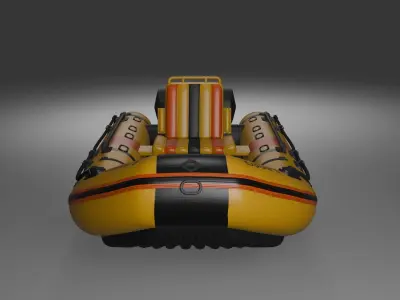 Inflatable Kayak Low-poly 3D model