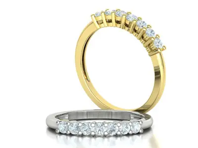 7 Stone Eternity Ring Diamond Band 3dmodel  3D print model