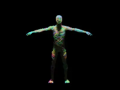 Colorful C4D Body Free low-poly 3D model