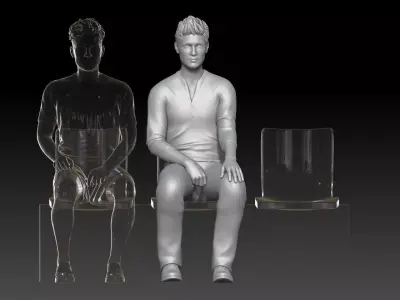 spectator at sports stadium boy 2 3D print model