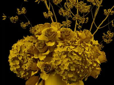 White bouquet 3D model