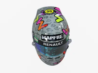 Ricciardo helmet 2020 Low-poly 3D model