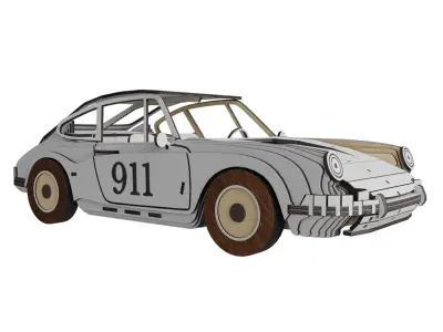 Plywood toy car 3D model