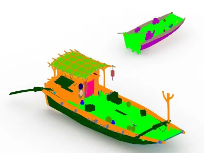 Game Pier - Wooden Boat 3D model