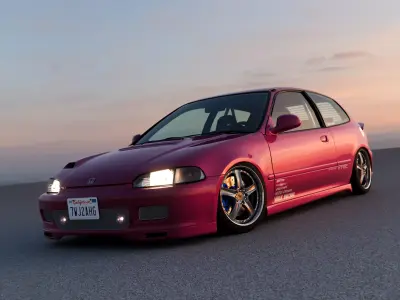 Wings West RS Civic EG Lip Kit and Extras Low-poly 3D model