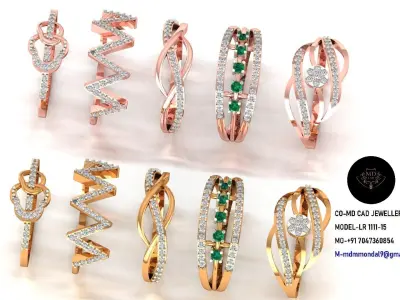 Light Weight  DIAMONDS Ladies Gold Ring 3D Print models 3D print model