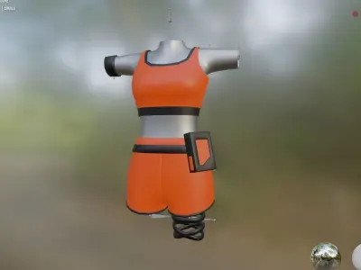 Sportwear 3D Model Zepeto Item Template FBX Prefab Unity Low-poly 3D model