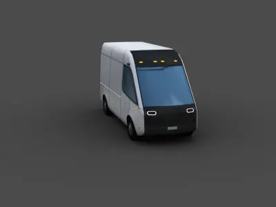Electric Van 2 Lowpoly Low-poly 3D model