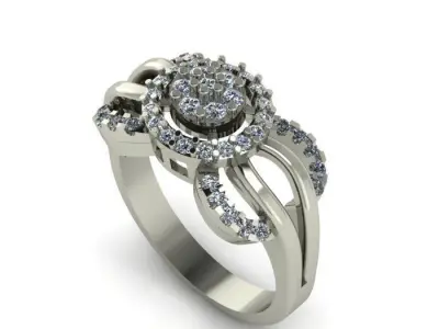 wedding daimond ring 3D print model