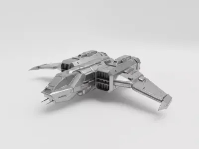 futuristic spacecraft 3d model Free low-poly 3D model