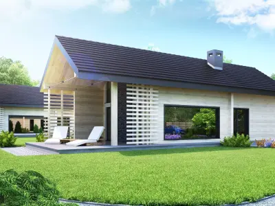 Wood house model 3d dom57 3D model 3D model 3D model Free 3D model