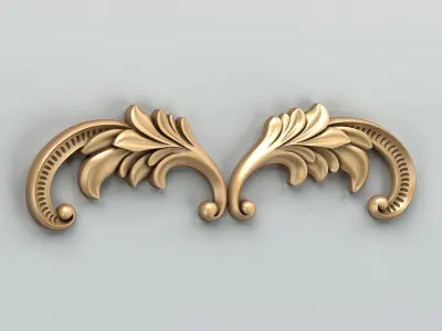 Carved decor horizontal 042 3D model