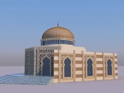0172 - Islamic Facade Building 3D model