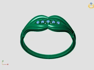 Women Ring Diamond Stone STL 3DM Lightweight Printable 3D print model 47